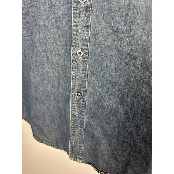L.L. Bean Button Down Denim Pocket Shirt Long Sleeve Cotton Top Men's Size M - Picture 5 of 12